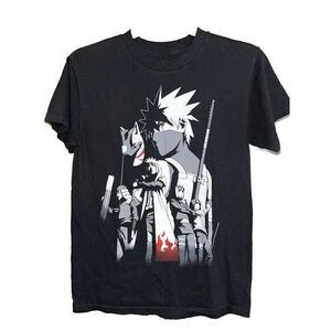 Naruto Shippuden Kakashi Anime Graphic T-Shirt Black Short Sleeve gym‎ fun shirt